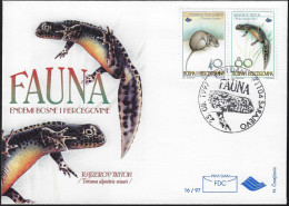 Bosnie-Herzégovine 1997 Y&T 235 Et 236 Sur FDC. Faune, Campagnol De Martino (Dinaromys Bogdanovi), Triton Alpestre - Other & Unclassified