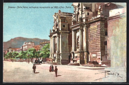 Artista-Cartolina Palermo, Porta Felice, Costruzione Incominciata Nel 1582, E Foro Italico  - Palermo