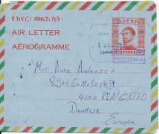 Ethiopia Aerogramme Sent To Denmark 1-12-1975 - Ethiopie