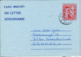 Ethiopia Aerogramme Sent To Denmark 17-8-1980 - Äthiopien