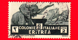 ITALIA - COLONIE ITALIANE - ERITREA - Usato - 1933 - Serie Pittorica - Elefante Africano - 2 L. - Erythrée