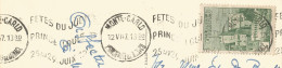 MONACO - "JUBILE 1947" KRAG DEPARTURE PMK CANCELLING Yv #277  ALONE  FRANKING PC (VIEW OF MONACO) TO BELGIUM - 1947 - Brieven En Documenten