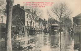 Nantes * Les Inondations , Décembre 1910 * Le Boulevard Babin Chevaye à L'entrée De La Cour De La Gare De L'état * Crue - Nantes