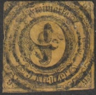 Altd.- Thurn & Taxis: 1852, Mi. Nr. 10, Freimarke: 9 Kr. Ziffer Im Kreis. Vierringstpl. - Usados