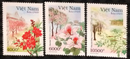 Set Of 03 Viet Nam Vietnam MNH Perf Stamps Issued On Apr 26, 2024 : 12 Flower Seasons In Hanoi (series 1) (Ms1188)) - Vietnam