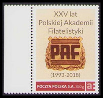 Poland 2018 25 Years Of PAF Polish Academy Of Philately P80 - Ongebruikt