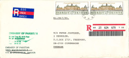 Sweden Registered Cover Sent To Denmark 21-4-1995 (sent From The Embassy Of  Pakistan Stockholm) - Briefe U. Dokumente