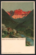 Artista-Cartolina Bozen, Blick Auf Den Rosengarten  - Bolzano (Bozen)