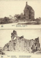 YPRES : Ruines D'Ypres 1914-18. Après La Guerre; La Poste + Eglise St-Nicolas Rue Au Beurre. ( 2 Cartes ). - Ieper