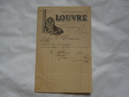 VIEUX PAPIERS - FACTURE : GRANDS MAGASINS DU LOUVRE - 1800 – 1899