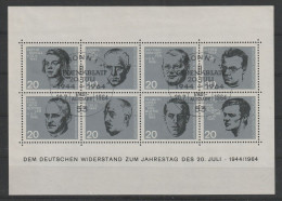 Bund Block 3 Mit Ersttagsstempel - Widerstandskämpfer 1964 - Used Stamps