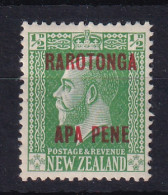 Rarotonga: 1919   KGV 'Rarotonga' OVPT     SG56    ½d    MH - Cookeilanden