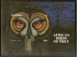 Gambia 1993 Owl Birds Of Prey Sc 1377 M/s MNH # 5514 - Owls
