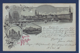 CPA Lettonie RIGA Gruss Litho Circulée En 1899 - Latvia