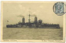 CPA R. Nave FRANCESCO FERRUCCIO - ( Cuirassé - Marina Italiana - Marine Italienne ) - Guerra