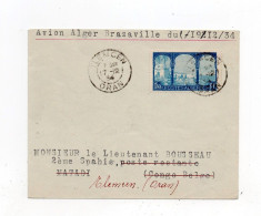 !!! ALGER BRAZZAVILLE PAR AIR AFRIQUE, LETTRE PAR AVION DE TLEMCEN DU 17/12/1934 POUR MATADI - 1927-1959 Cartas & Documentos