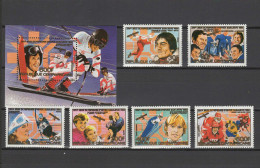 Central Africa 1984 Olympic Games Sarajevo, Space Set Of 6 + S/s MNH - Hiver 1984: Sarajevo