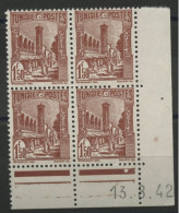 TUNISIE N° 234 Bloc Avec Coin Daté Du 13/8/42 Neuf Sans Charnière ** (MNH) TB - Unused Stamps