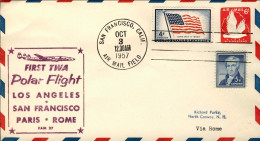 1957-U.S.A. I^volo Polare TWA San Francisco-Roma Del 3 Ottobre Con Bollo Figurat - Other & Unclassified