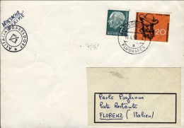 1958-Germania Cat.Pellegrini N.826 Euro 90, Dusseldorf Roma I^volo Alitalia Del  - Brieven En Documenten