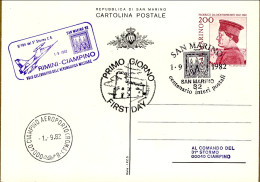 San Marino-1982 Bollo Rimini Ciampino Volo Celebrativo Dell'aeronautica Militare - Airmail