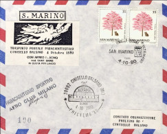 San Marino-1980 Trasporto Postale Paracadutistico Cinisello Balsamo Del 4 Ottobr - Airmail