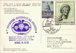 San Marino-1982 Cartolina Mongolfiere In Volo Con Bollo I Ascensione Aerostatica - Airmail