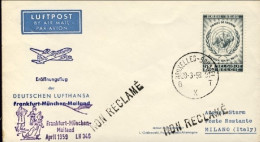 1959-Belgique Belgium Belgio I^volo Lufthansa Francoforte Milano Del 1 Aprile (2 - Brieven En Documenten