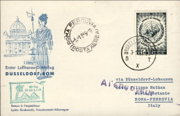 1959-Belgique Belgium Belgio Cat.Pellegrini N.907 Euro 55, Dusseldorf Roma Lufth - Covers & Documents