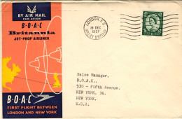 1958-Gran Bretagna BOAC Britannia Volo Londra-New York Del19 Dicembre - Storia Postale