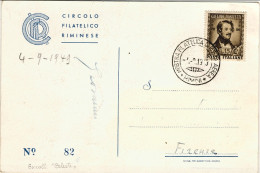 1949-cartolina Illustrata 2 Raduno Adriatico Dei Circoli Filatelici Affr. L.15 D - Esposizioni