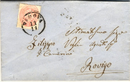 Lombardo Veneto-1863 5s.rosa Su Lettera Con Testo Del Lombardo Veneto Annullo Pa - Lombardije-Venetië