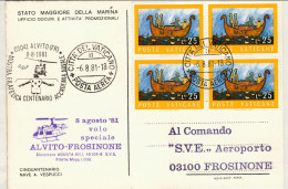 Vaticano-1981 Cartolina Illustrata Accademia Navale Di Livorno Mostra Filatelica - Luftpost