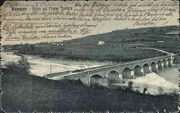 1916-"Rivergaro Piacenza-Ponte Sul Fiume Trebbia"affrancata 10c.rosso Leoni - Piacenza