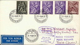 Vaticano-1968 I^volo Lufthansa LH 654 Dusseldorf Tokyo Del 4 Settembre - Airmail