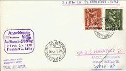 Vaticano-1968 I^volo Lufthansa LH 3092 Francoforte Sofia Del 2 Aprile - Luftpost