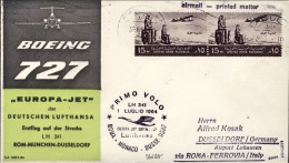 1964-Egitto I^volo LH 331 Roma Dusseldorf Lufthansa Del 1 Luglio, Raro Il Dispac - Poste Aérienne