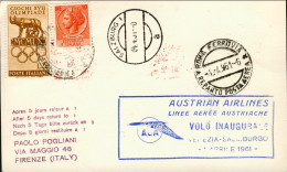 Vaticano-1961 Cartoncino In Affrancatura Mista I^volo AUA Venezia Salisburgo Del - Airmail