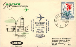 1960-Belgique Belgium Belgio I Collegamento Con Boeing Jet Intercontinental Dell - Briefe U. Dokumente