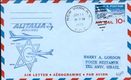 1960-U.S.A. Alitalia Del I^volo New York (NY) Tel Aviv Sulla Linea New York/Lydd - Altri & Non Classificati