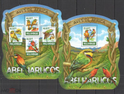 St2321 2015 Mozambique Fauna Birds Bee-Eaters Abelharucos 1Kb+1Bl Mnh - Autres & Non Classés