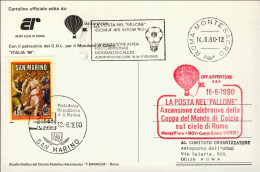 San Marino-1990 Cartolina Illustrata Roma Air Show Bollo Rosso La Posta Nel "pal - Airmail