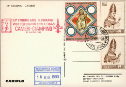 Vaticano-1990 Cartolina Per L'80^ Anniversario Del I^volo Sull'aeroporto Di Came - Luchtpost