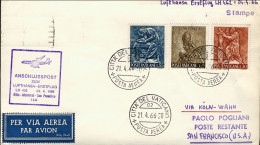 Vaticano-1966 I^volo Lufthansa LH 462 Colonia San Francisco Del 24 Aprile - Posta Aerea