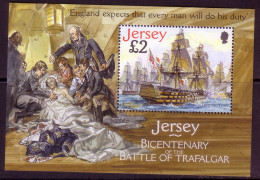 JERSEY BLOCK 52 POSTFRISCH(MINT) 100 JAHRE SCHLACHT VON TRAFALGAR 2005 - Jersey