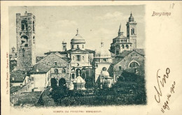 1900-cartolina Illustrata Bergamo Veduta Dei Principali Monumenti Affrancata 2c. - Bergamo