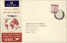 1952-Bahrain Cat.Pellegrini N.488 Euro 230, I^volo Bahrain Roma BOAC Del 13 Agos - Bahrain (...-1965)