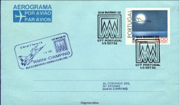 1982-Portogallo Con Bollo Violetto Volo Celebrativo Aeronautica Militare Rimini  - Cartas & Documentos