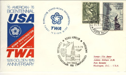 Vaticano-1976 TWA Bicentenario Indipendenza Americana Dispaccio Aereo Roma Washi - Poste Aérienne