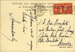 1941-cartolina Venezia Ca' Rezzonico Sala Del Brustolon Affrancata 20c. Fratella - Venezia